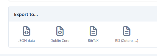 Available export formats Available export formats